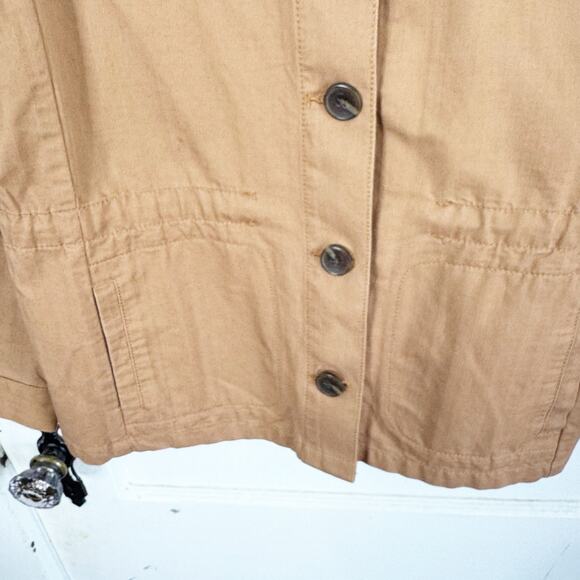 Talbots Petites Field Safari Style Jacket Funnel Neck Button Front Classic MP - Picture 3 of 14